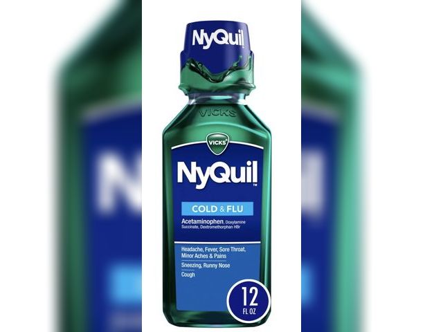 Lot 96-200798 - Vicks NyQuil Cold and Flu Liquid, Nighttime Cold Medicine for Adults, Original, 12 fl oz EXP 5/27 Ne...