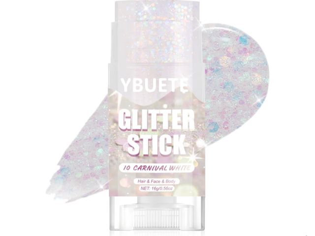 Lot 96-177992 - Bag of 10 Carnival White Face and Body Glitter Stick for Sparkling Makeup, Hair Glitter Accessories ...