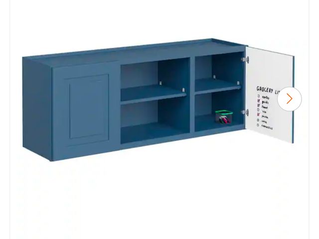 Lot 96-145135 - MILL'S PRIDE Greenwich Valencia Blue 23 in. H x 60 in. W x 12 in. D Plywood Laundry Room Wall Cabine...