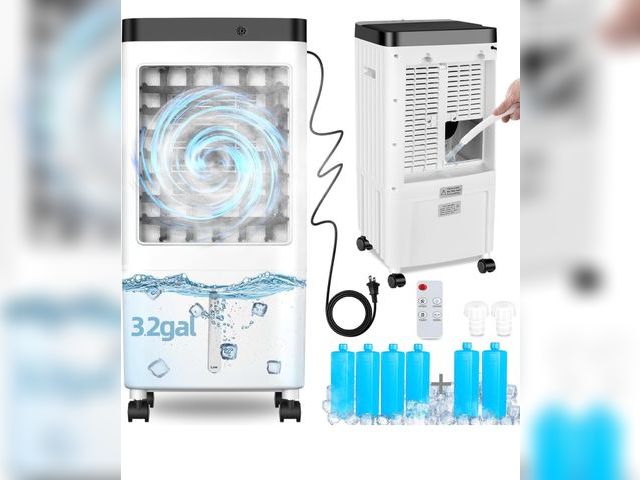 Lot 96-177653 - Evaporative Air Cooler,Swamp Cooler with Enlarge Water Tank,Swamp Cooler Air Conditioner with Timer,...