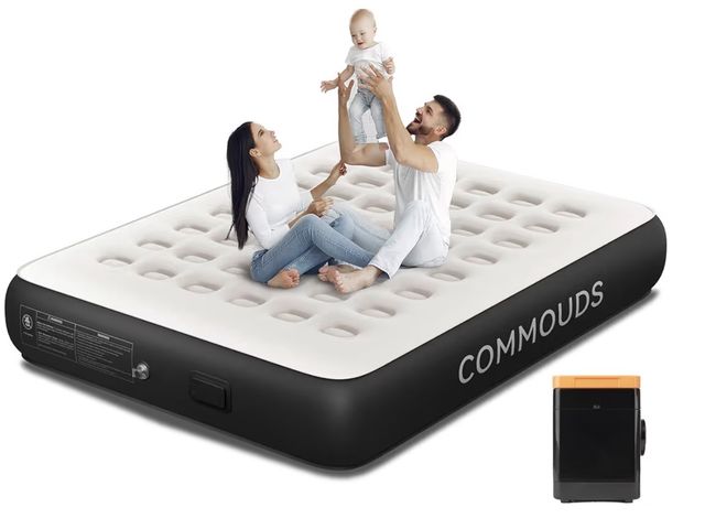 Lot 96-192792 - COMMOUDS Queen Air Mattress with Built-in Battery Powered Removable Pump, 13" High Inflatable Mattre...