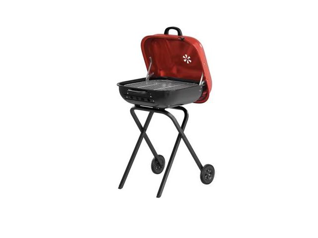 Lot 96-166603 - Americana
Walk-A-Bout Portable Red Charcoal Grill
New 
grated not included, slight shipping damage s...