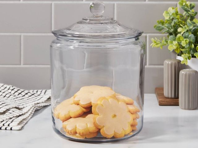 Lot 96-164891 - 138oz Glass Jar and Lid - Threshold™:
Clear Glass Container, Cookie &amp; Candy Storage, Hand Wash, ...