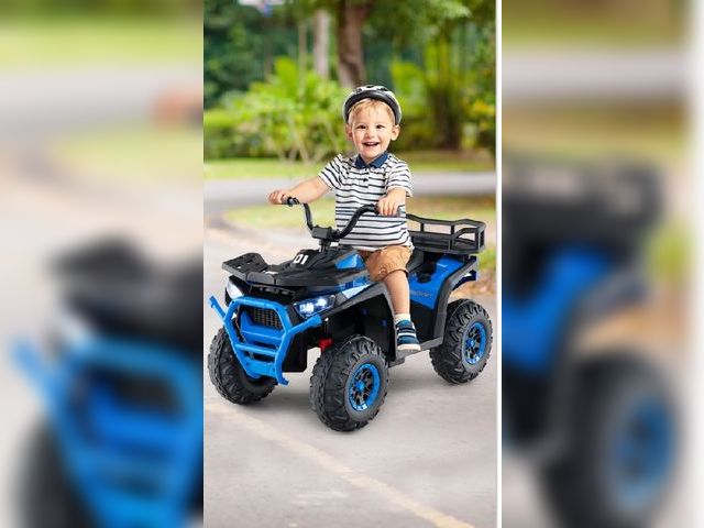 Lot 96-192979 - Costway TQ10366US-NY 24V Kids Ride-on Electric ATV Quad Car with Realistic Sounds &amp; LED Lights, ...