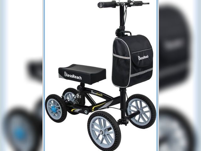 Lot 96-175874 - All Terrain Foldable Knee Scooter Walker, Disc Brake Knee Walker for Foot Injuries, Compact Crutches...