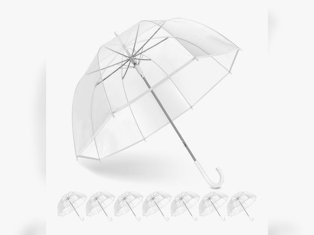 Lot 96-187440 - Clear Bubble Umbrella Wedding, High-Visibility Transparent Rain Umbrellas Bulk, Windproof Large Clea...
