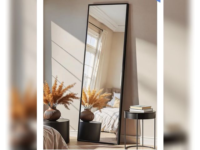 Lot 96-175984 - Full Length Mirror, Standing Large Floor Mirror with Aluminum Frame for Bedroom, Living Room, Bathro...