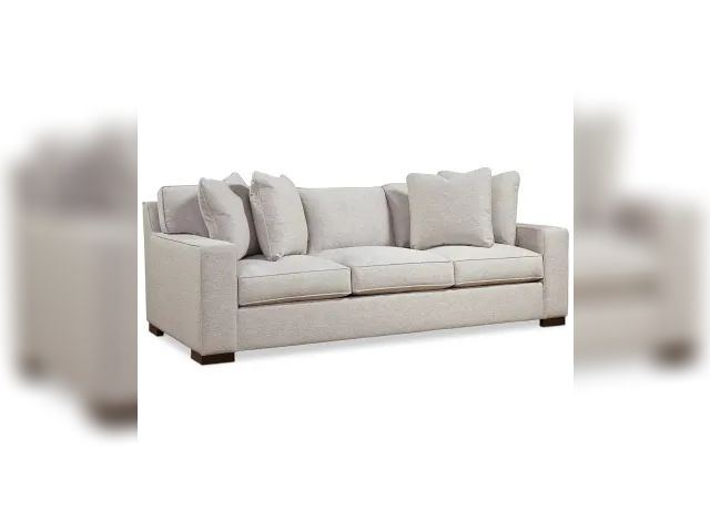Lot 99-10030 - New Bangor 95 Xl Fabric Sofa - Custom Colors, Created for Macy's - Almafi Linen Beige Fabric 1 Produ...