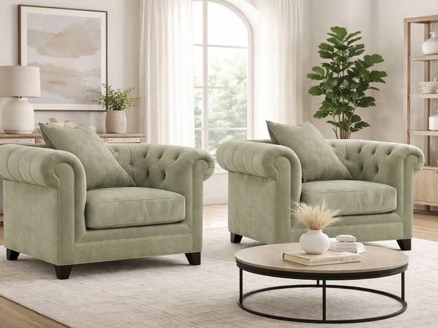 Lot 99-21001 - New Saybridge 52" Fabric Armchair, (Set of 2)