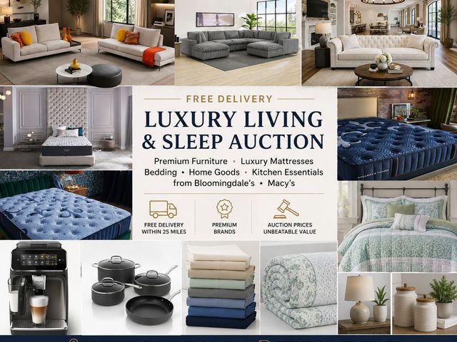 Free Delivery Luxury Home Furnishings, Mattresses & Premium Home Goods Auction | Bloomingdale's • Macy's