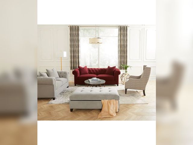 Lot 99-21002 - New Kallison 68" Fabric Loveseat Fabric Love Seat 1 Kallison 68" Fabric Loveseat, Macy's Exclusive