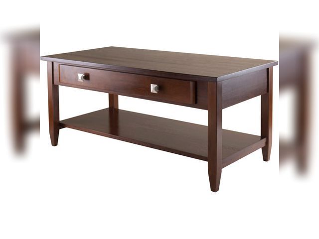 Lot 99-159 - New Winsome Richmond Coffee Table with Tapered Legs in Walnut Finish 40 Inches 40"W x 20.53"D x 18.1...