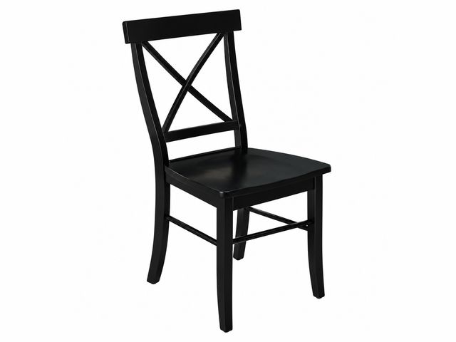 Lot 99-219 - New International Concepts Solid Wood 1-Piece Dining Chair Black Chair International Concepts Solid ...