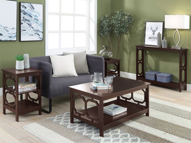 Lot 99-095285421503 - New Convenience Concepts - Omega Coffee Table with Shelf - Espresso  Coffee Table Add a pop of patte...