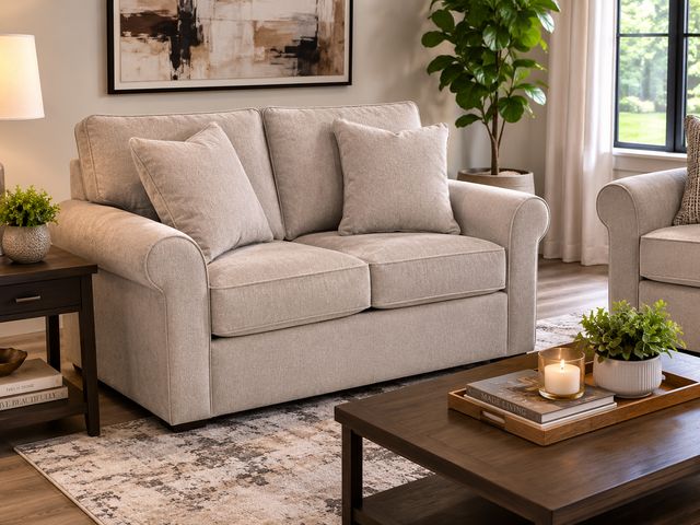 Lot 99-410 - NEW Ladlow 62" Fabric Loveseat – Created for Macy's NEW Ladlow 62" Fabric Loveseat – Created for Mac...