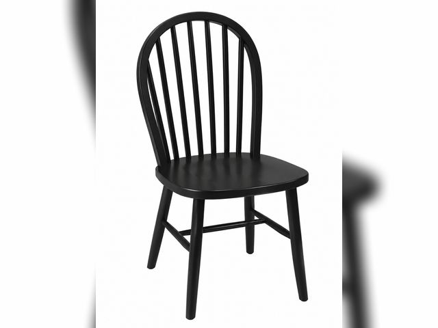 Lot 99-727506560677 - New International Concepts Solid Wood 1-Piece Dining Chair Black Chair International Concepts Solid ...