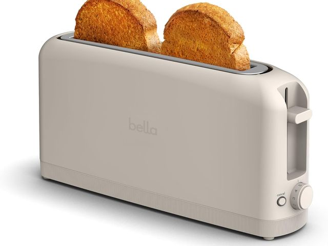 Lot 99-1020 - New bella Fits-Anywhere™ 2-Slice Slim Toaster, Long Slot &amp; Extra Wide, Oatmilk 35117-063A Toaste...