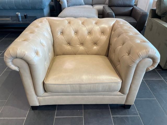 Lot 99-1006 - New New Ciarah Chesterfield  Leather Chairs. One Chair