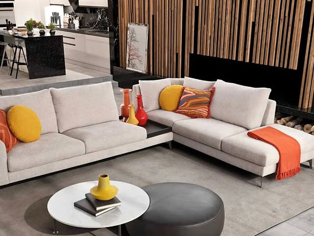 Lot 99-Chateau d'Ax 10 - New Chateau d'Ax Long Island Sectional Fabric Furniture Set Sectional Sofa 2 New Chateau d'Ax Beige ...