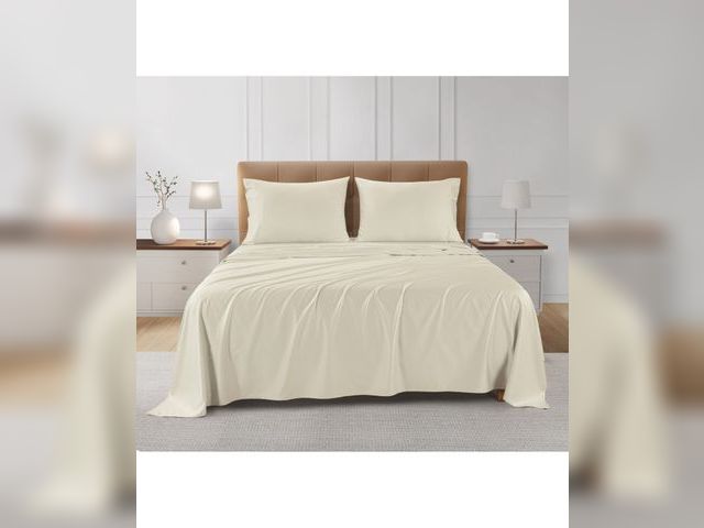 Lot 99-10010 - New SleepRX 300 Thread Count 4-Pc. Sheet Set, Queen - Color IVORY From its 300-thread count design, ...