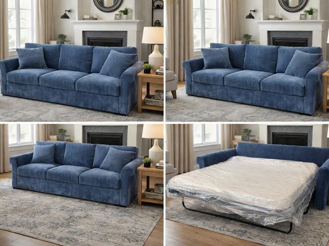 Lot 99-20016 - New Wrenley 88" Fabric Queen Sleeper Sofa, Created for Macy's